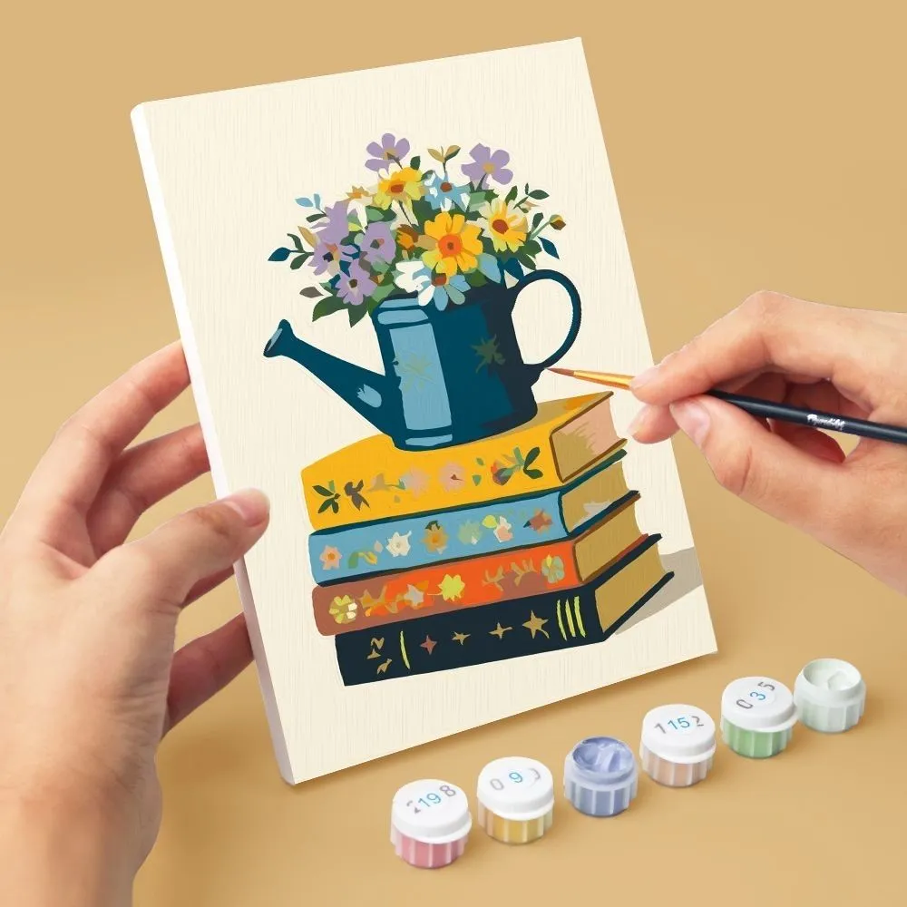 Figured'Art Bloemen en Bladzijden mini schilderen op nummer 15x20 cm 6 stuks