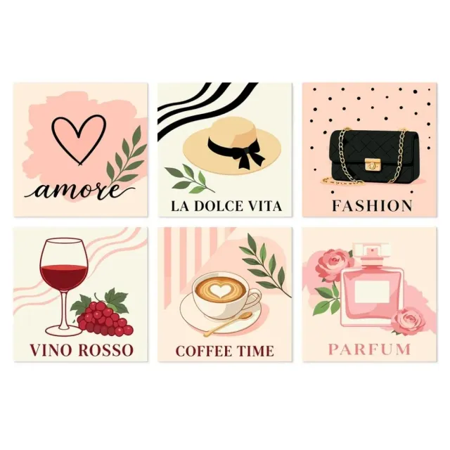 Figured'Art Mini Serie La Vie en Rose 20x20 cm 6 stuks vrouwen