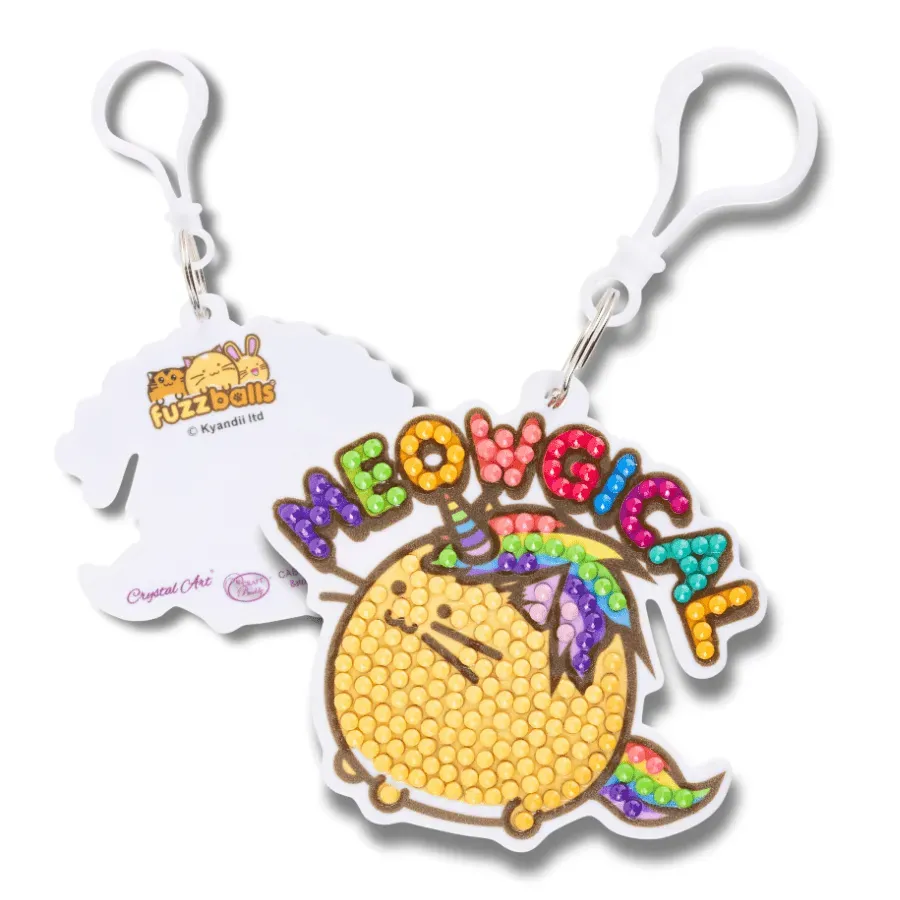 Craft Buddy Crystal Art Meowgical Fuzzballs sleutelhanger 9 cm