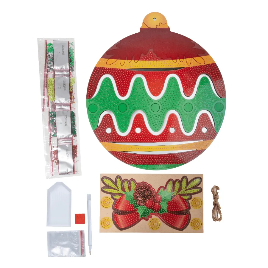 Craft Buddy Crystal Art Christmas Mirror Bauble hanger 25x28cm