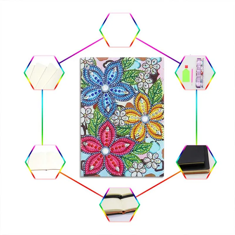 Figured'Art Bloemontwerp diamond painting boek A5 64 pagina's