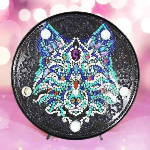 Figured'Art Wolf LED-lamp Diamond Painting 15cm nachtlampje