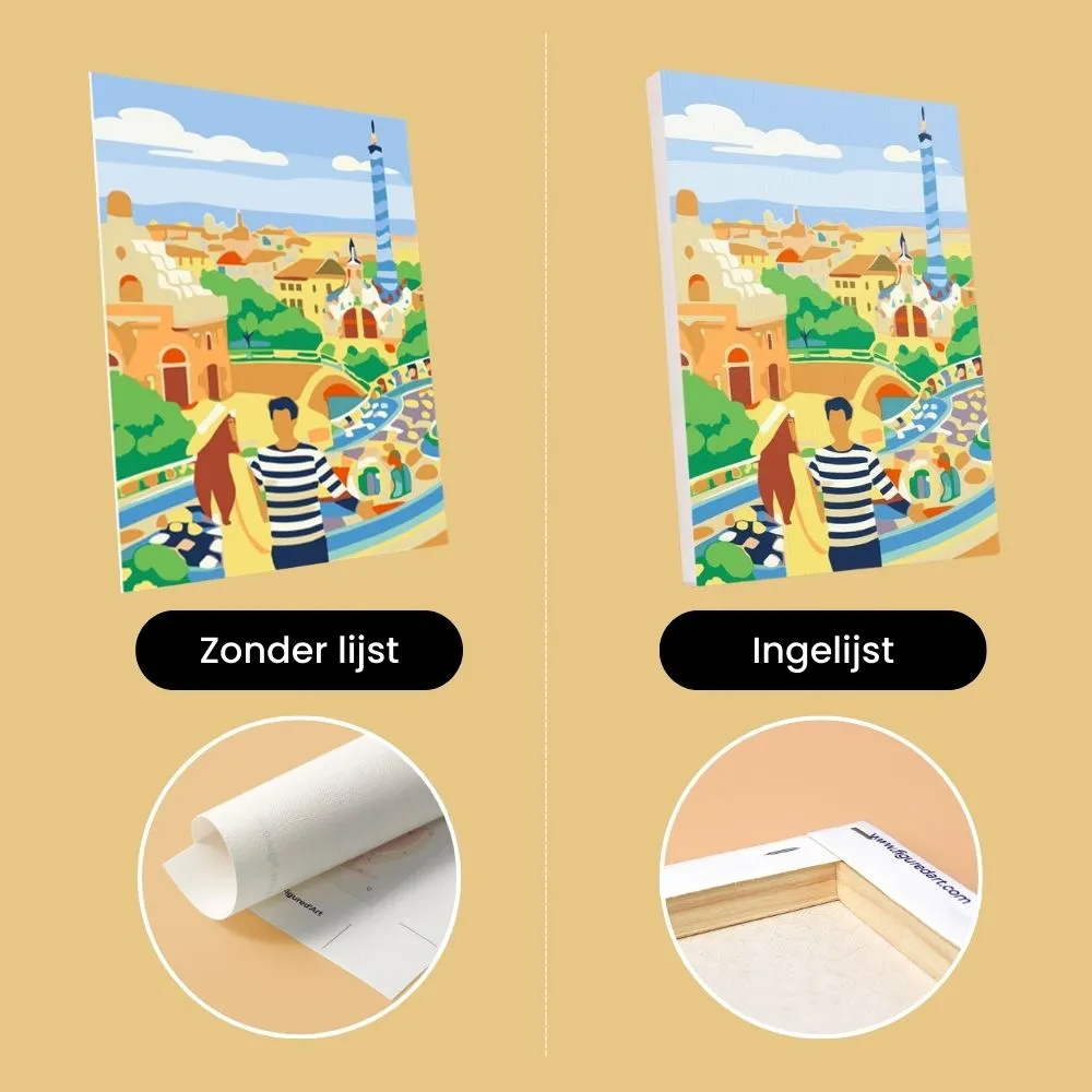 Figured'Art Mini Schilderen op Nummer Europese Steden 15x20cm 6 stuks