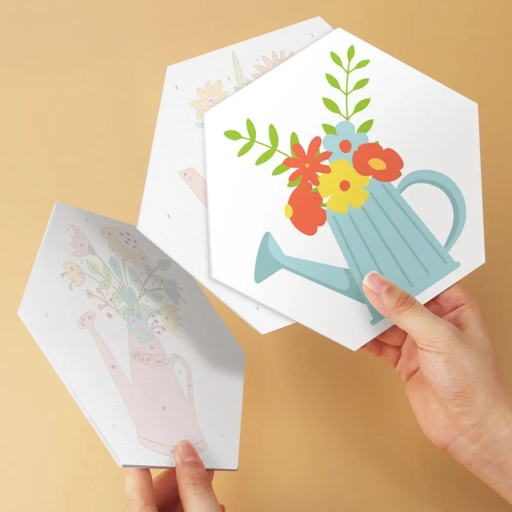 Figured'Art Mini Serie Bloemen uit de gieter 2 schilderen op nummer 6 stuks bloemen