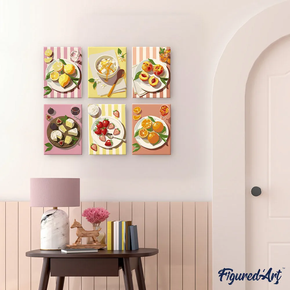 Figured'Art Zomerse Lekkernijen Mini Schilderen op Nummer 15x20 6st