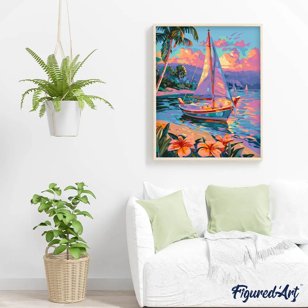 Figured'Art Paradijs van de zeeman schilderen op nummer zee