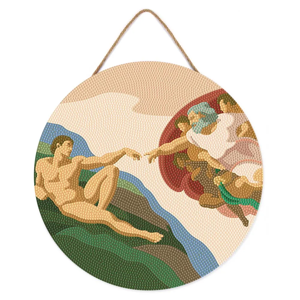 Figured'Art Schepping van Adam diamond painting hout 30cm Michelangelo