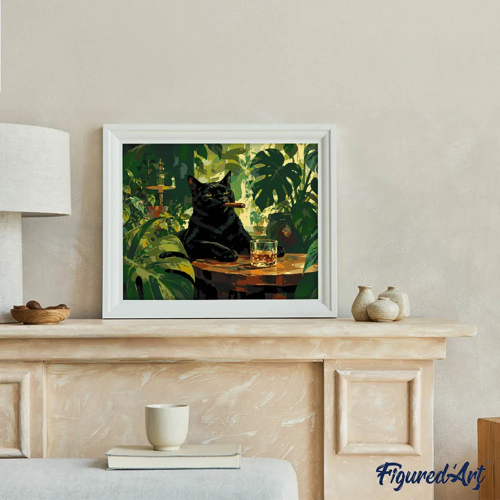 Figured'Art Zwart in de wildernis schilderen op nummer 40x50cm