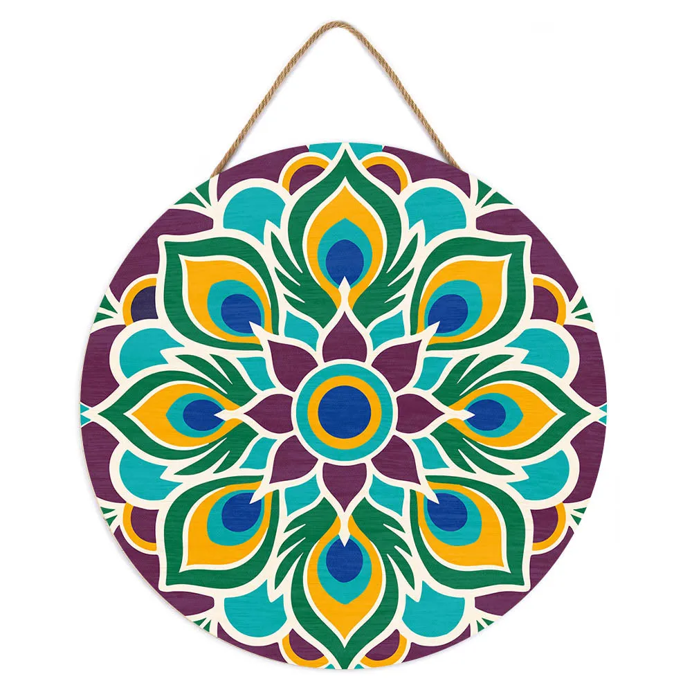 Figured'Art Pauwenmandala Schilderen op Nummer Hout 30 cm