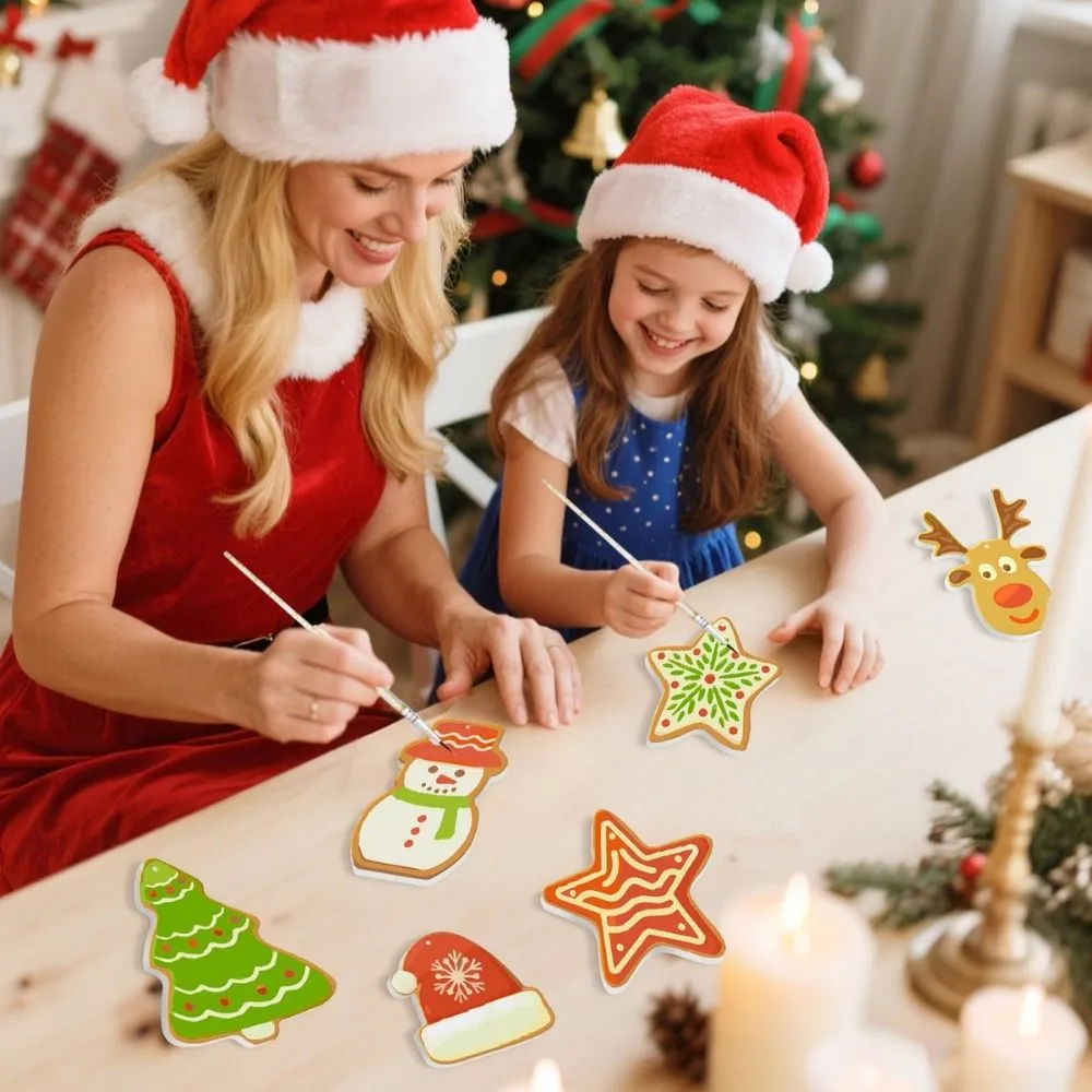 Figured'Art Kerstdorp kerstornamenten schilderen op nummer 8 stuks