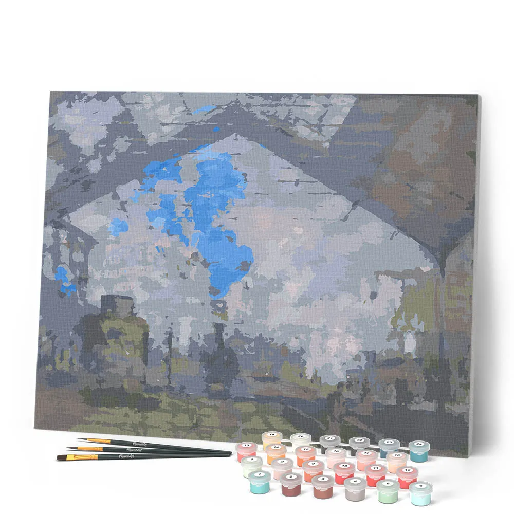 Figured'Art Het treinstation Saint-Lazare Monet schilderen op nummer 40x50 cm