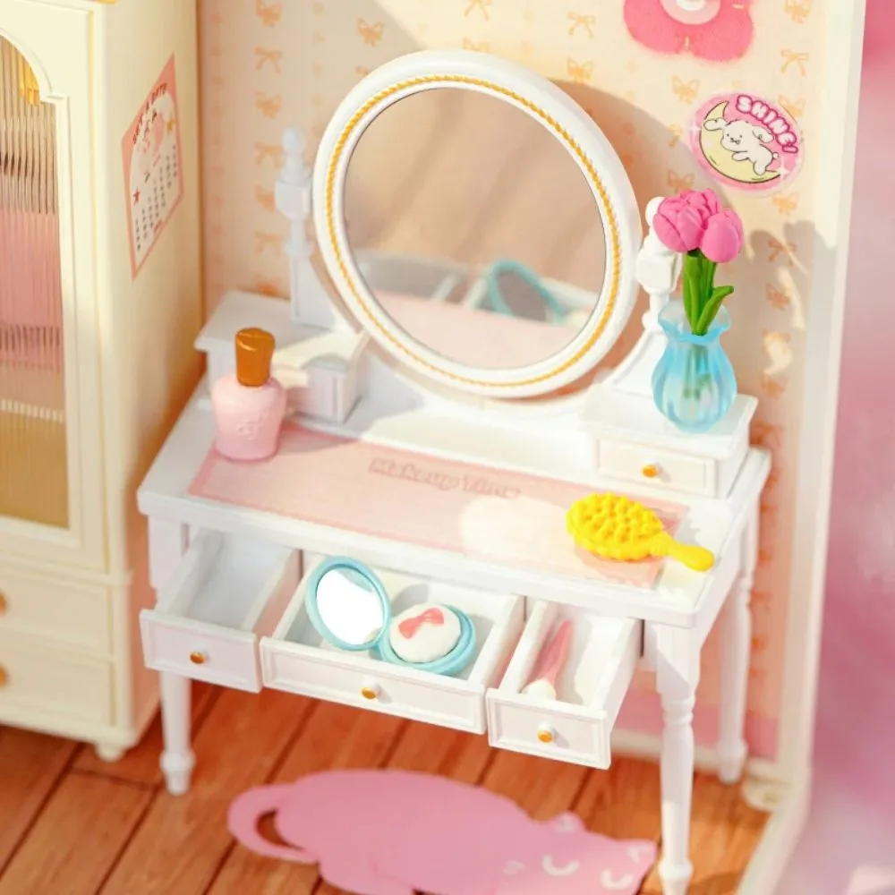 Figured'Art Lieve roze slaapkamer miniatuurhuisje 105-delig roze