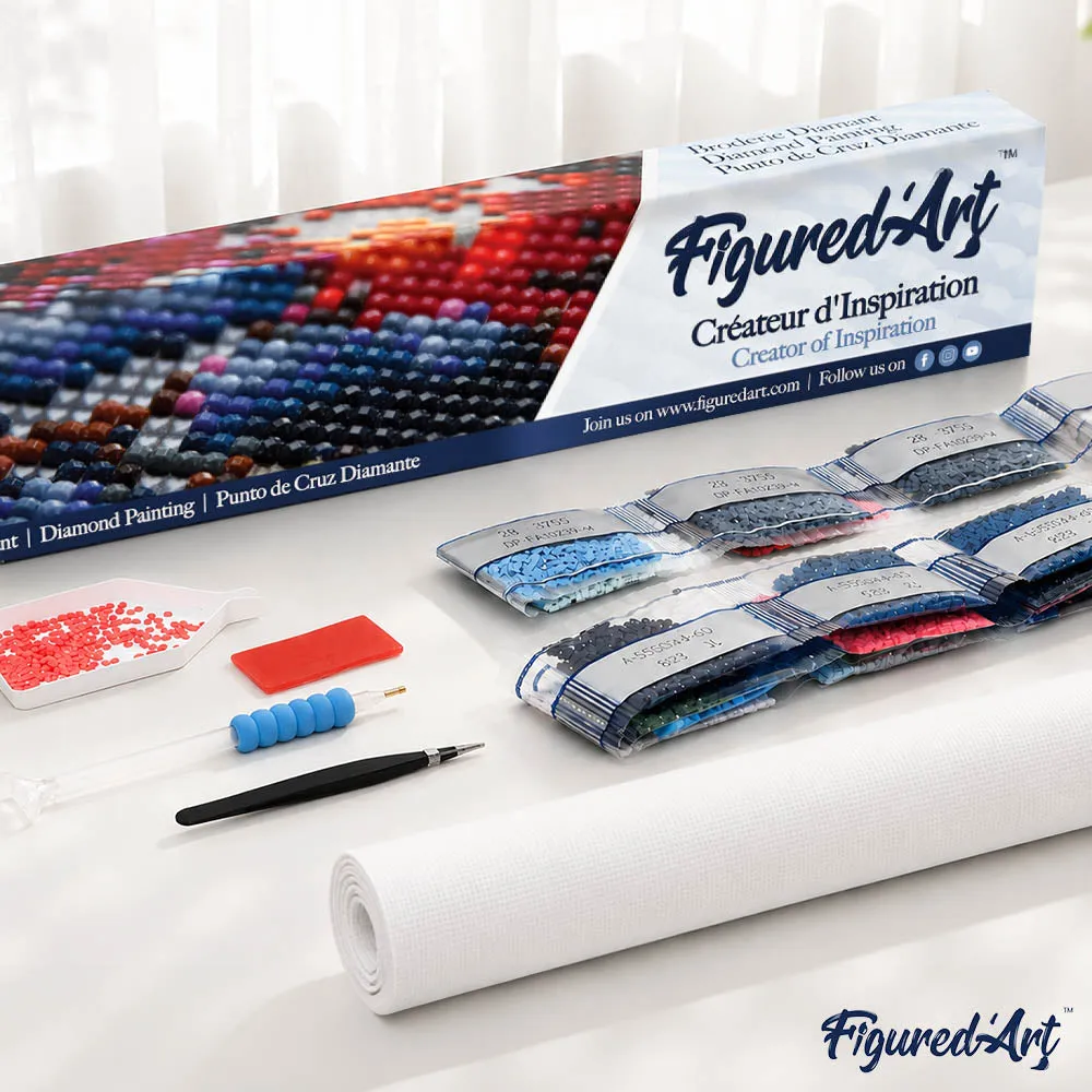 Figured'Art Artistiek Feesthoekje diamond painting kerst vierkant/rond