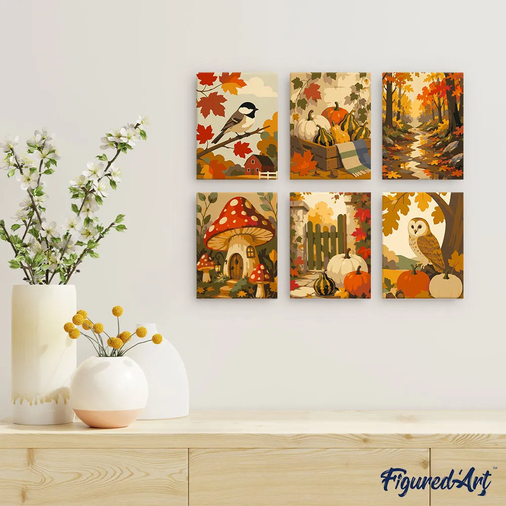 Figured'Art Oogst in het bos mini schilderen op nummer 6 stuks