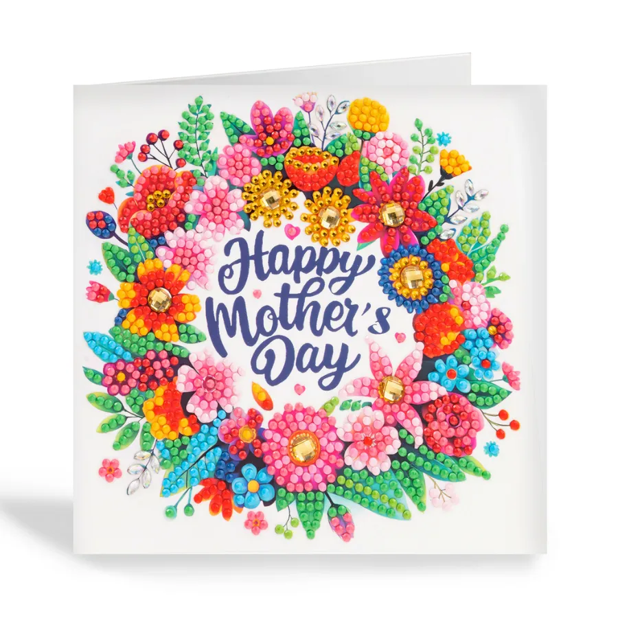 Craft Buddy Crystal Art Happy Mother's Day kaart 15x15cm