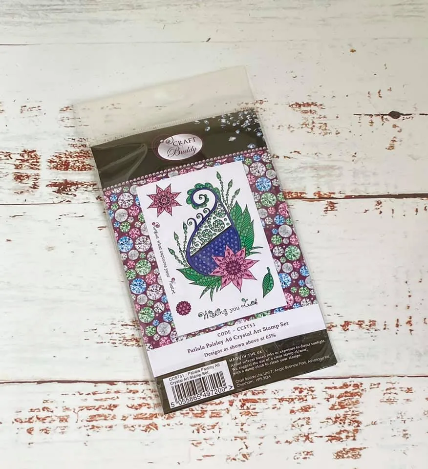Craft Buddy Crystal Art Patiala Paisley stempels A6 6 stuks