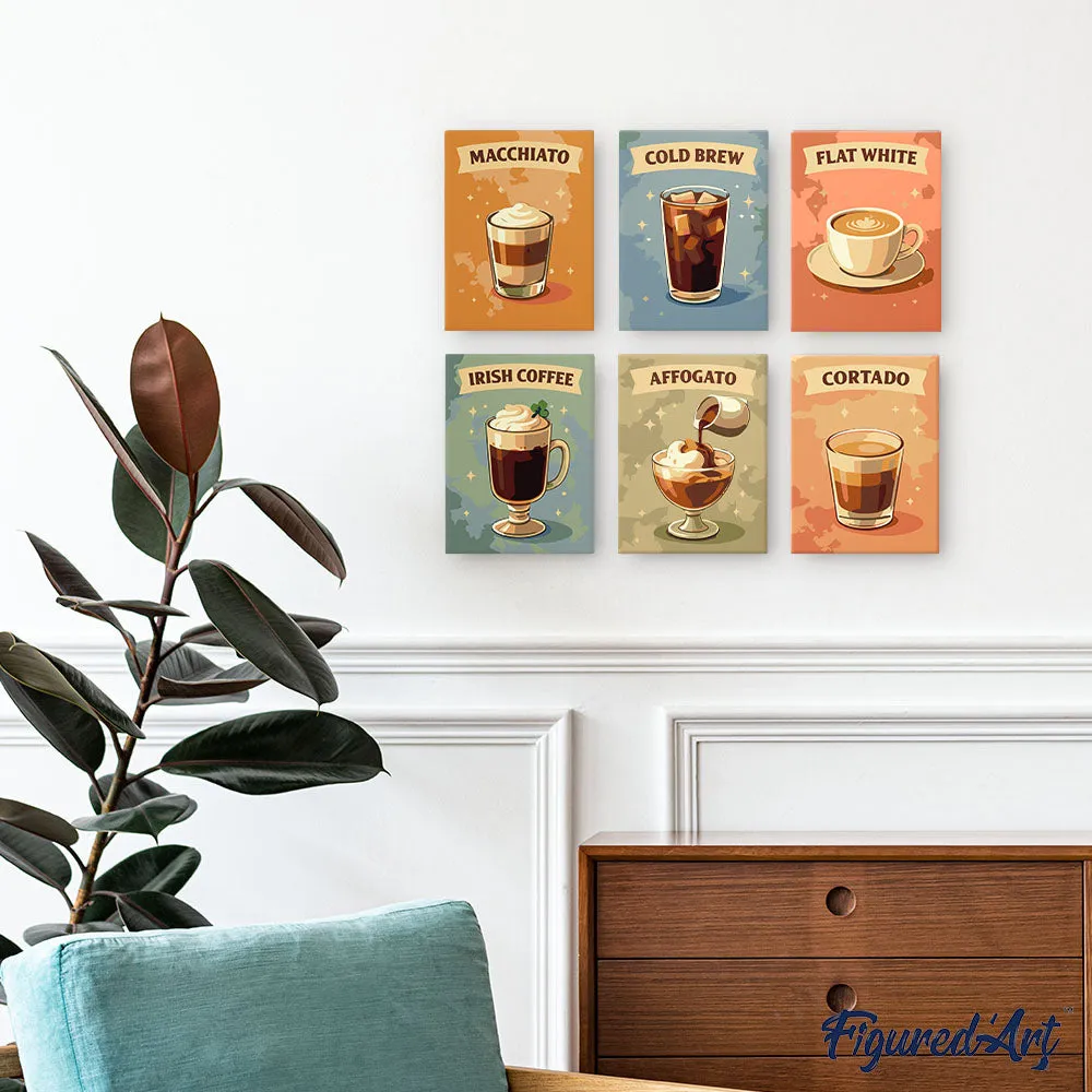 Figured'Art Mini Specialty Koffie schilderen op nummer 6 stuks 15x20cm