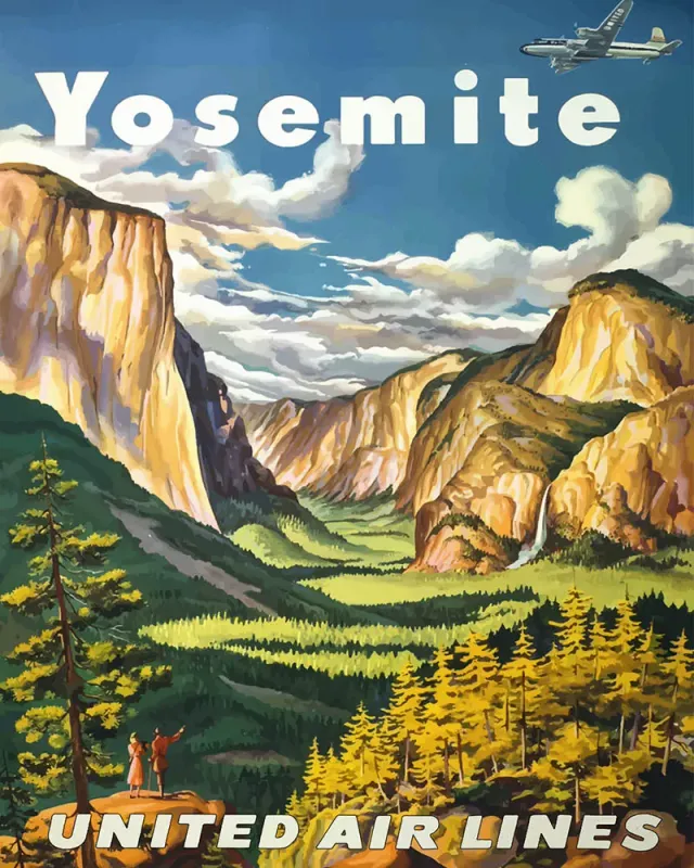 Figured'Art Yosemite National Park Schilderij op Nummer 40x50