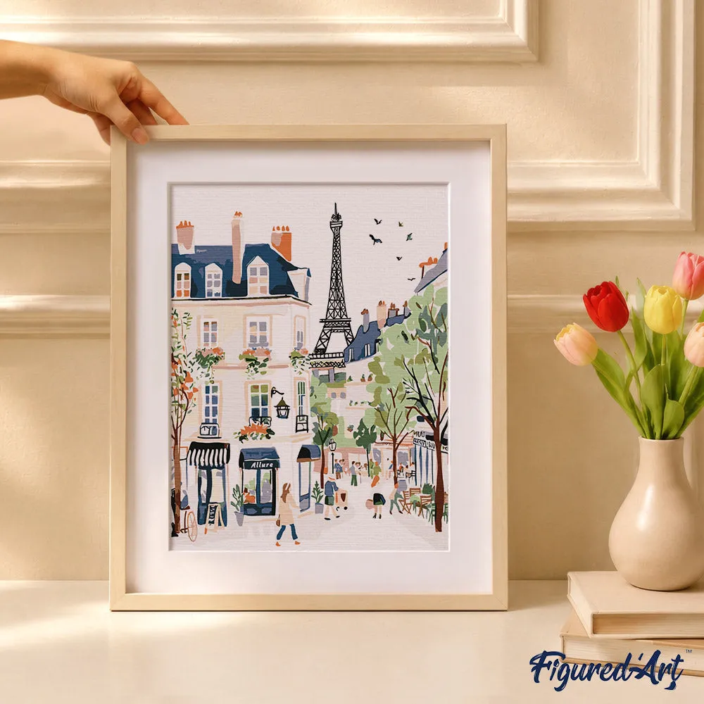 Figured'Art Waterverf Parijse Straat cadeauset paneel