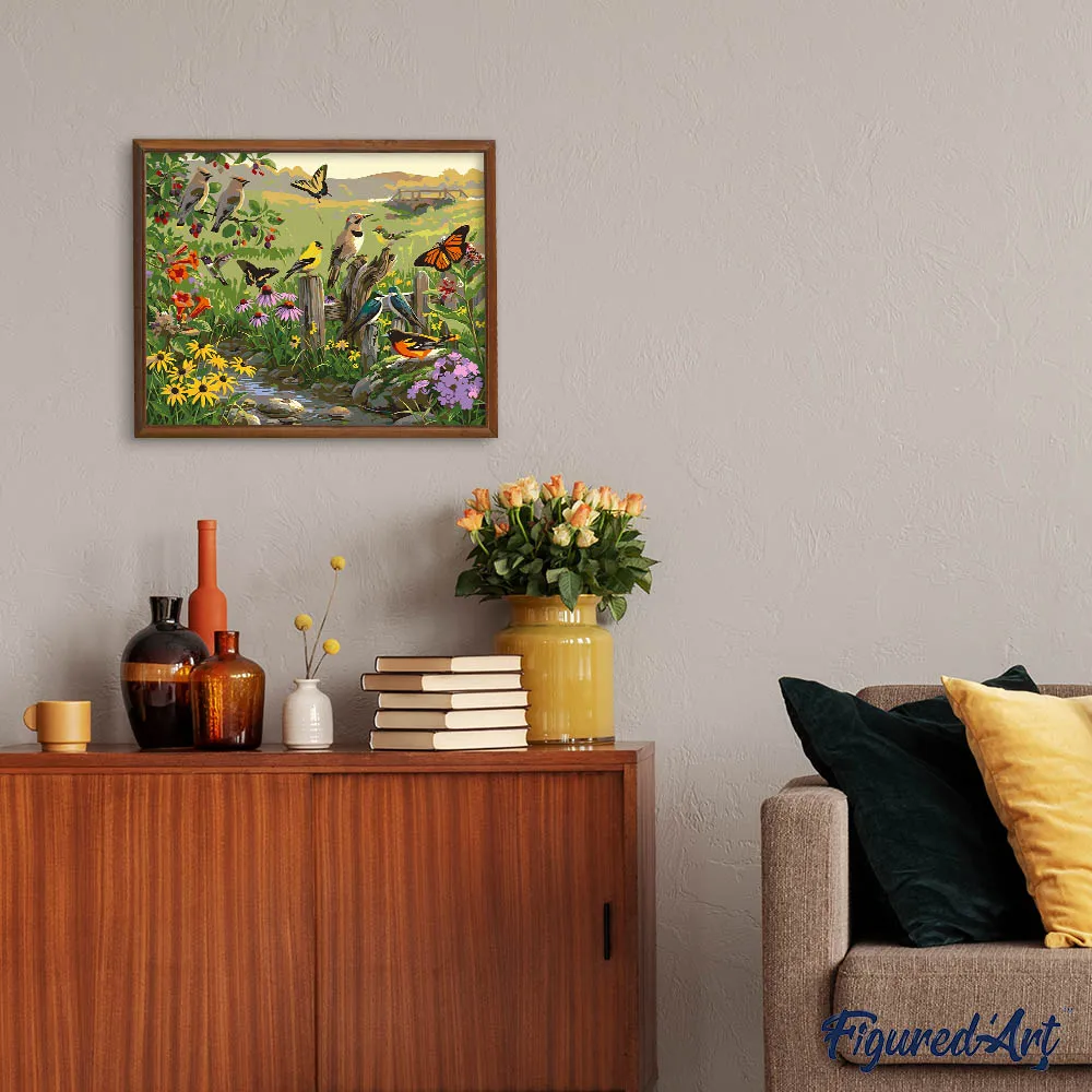 Figured'Art Harmonie van wilde bloemen schilderen op nummer canvas 40x50cm