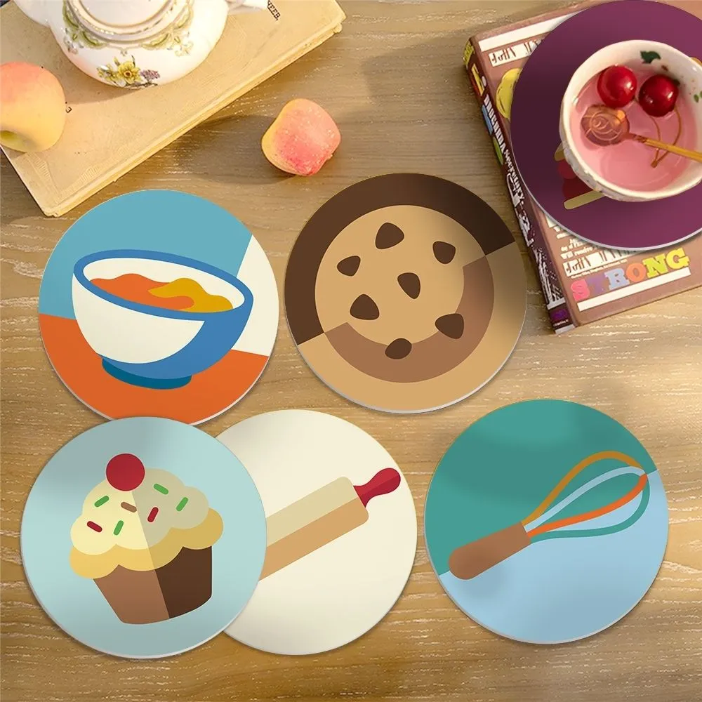 Figured'Art Dessertliefhebbers schilderen op nummer onderzetters 6st