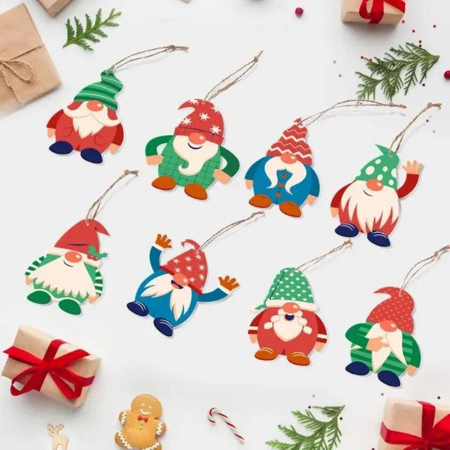 Figured'Art Noordse Kerstbedels kerstornamenten schilderen op nummer 8 stuks