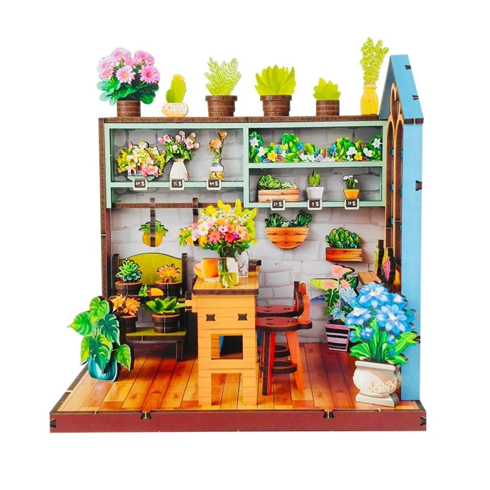 Figured'Art Hoek van de Bloemenwinkel Miniatuurhuisje 3D Puzzel 156