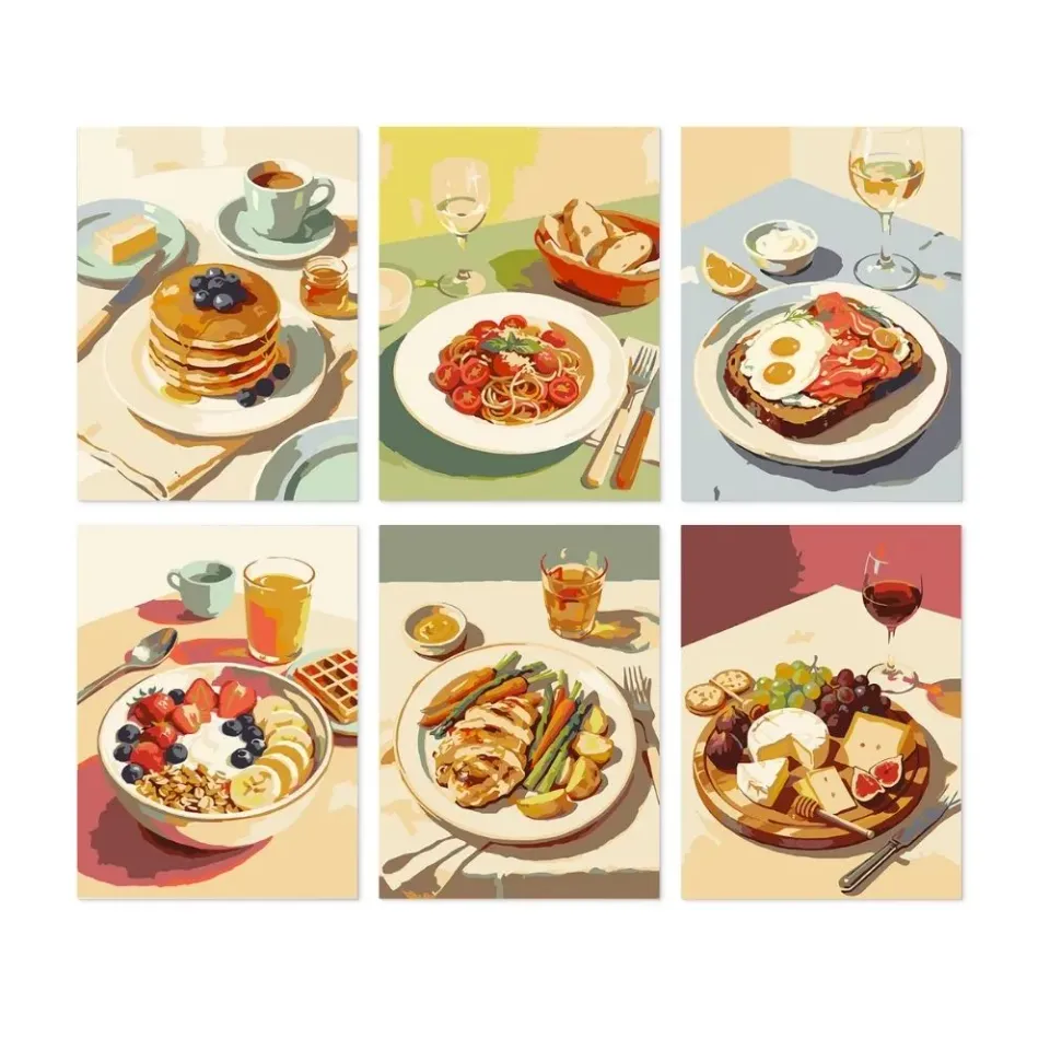 Figured'Art Mini Serie Gastronomische momenten schilderen op nummer 6x 15x20