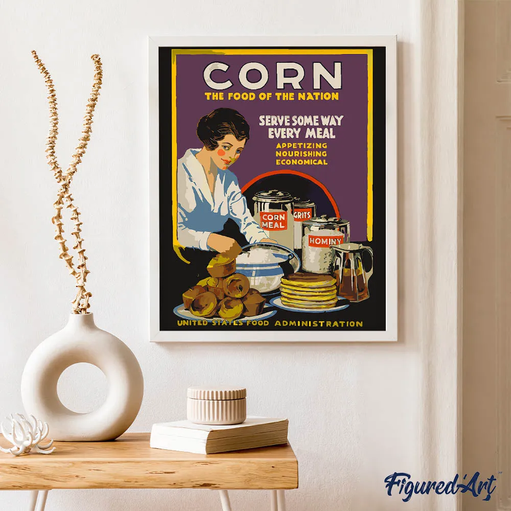 Figured'Art Het voedsel van de natie schilderen op nummer 40x50