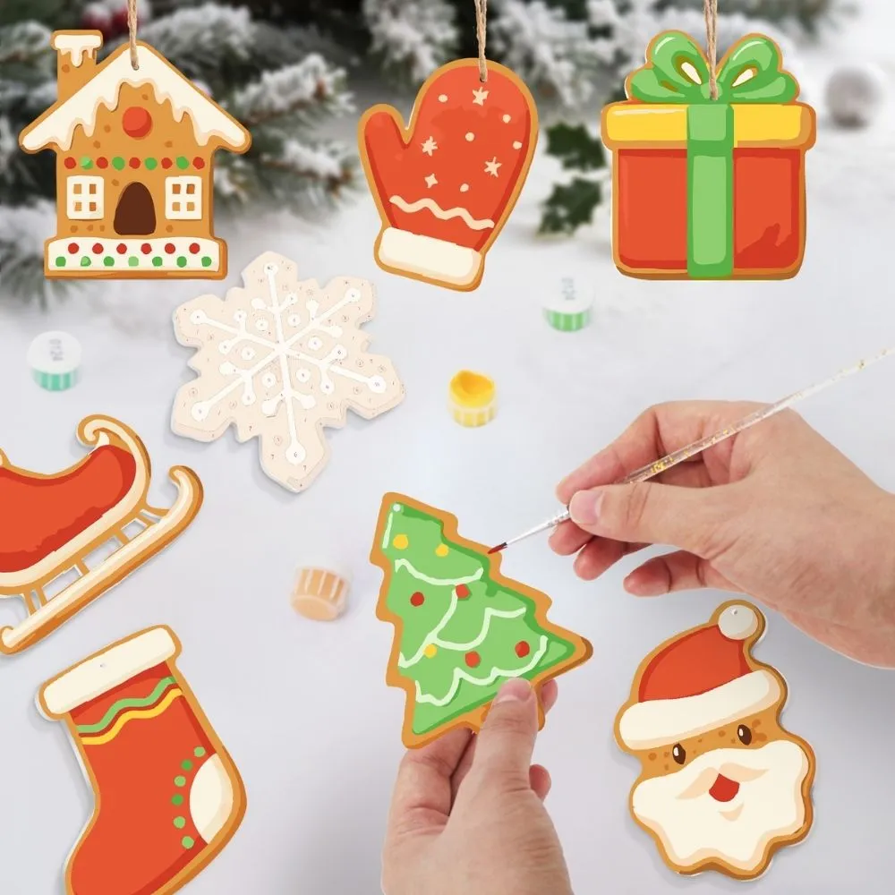 Figured'Art Vreugdevolle Iconen 1 schilderen op nummers kerst 8 stuks