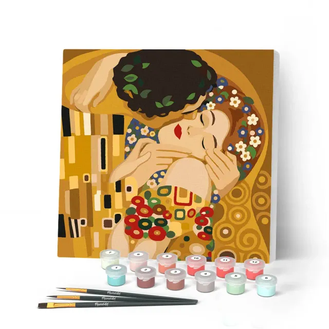 Figured'Art Mini De Kus Klimt Schilderen op Nummer 20x20cm