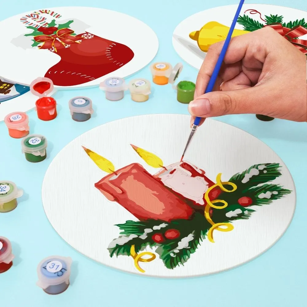 Figured'Art Klassiek Kerstplezier placemats schilderen 20cm 4 stuks