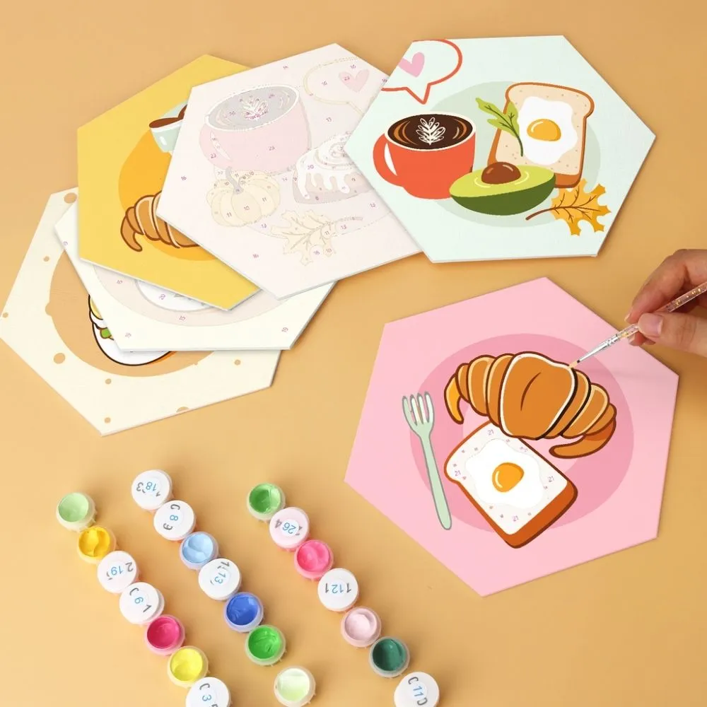 Figured'Art Heerlijke ochtenden mini schilderen op nummer 6 stuks