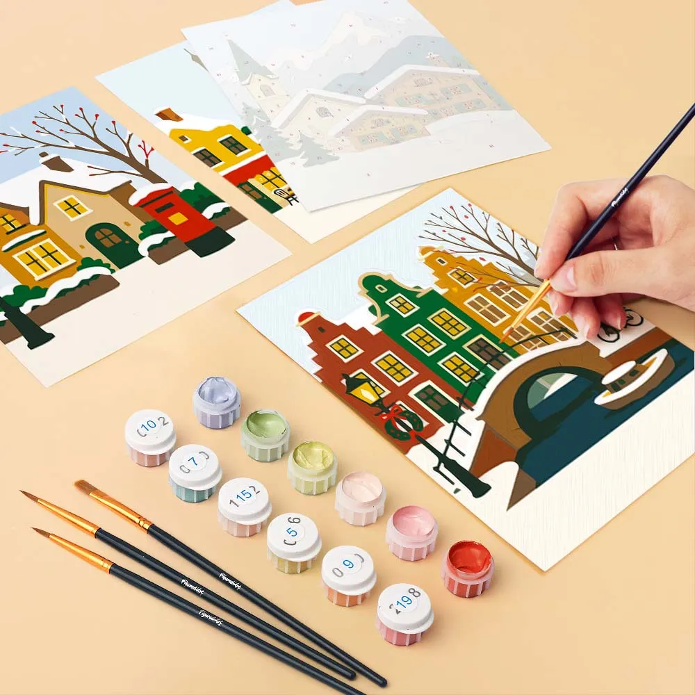 Figured'Art Kerst in Europa mini schilderen op nummer 6 stuks