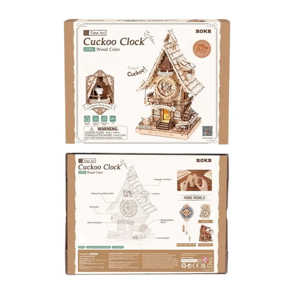 Figured'Art 3D Puzzel Koekoeksklok houtkleur 435 stukjes