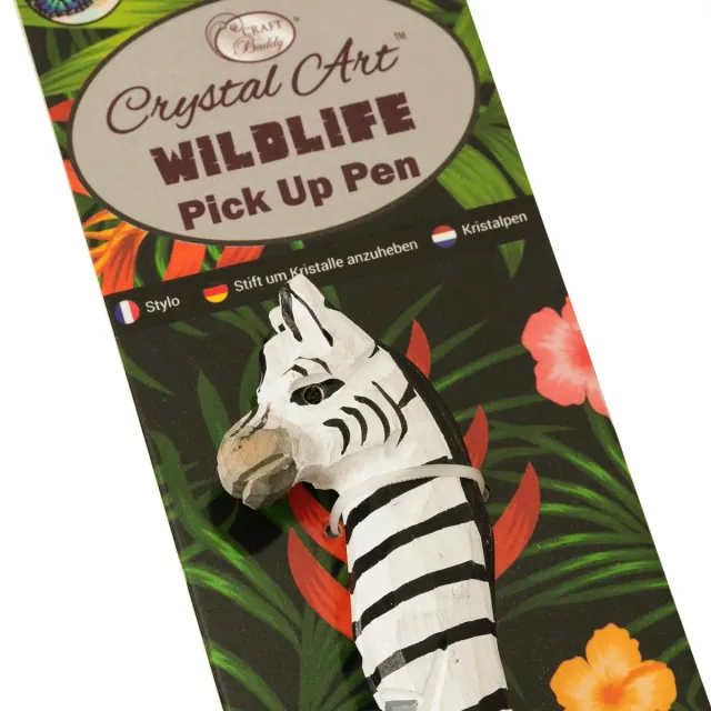 Craft Buddy Crystal Art Zebra oppakpen hout 18 cm