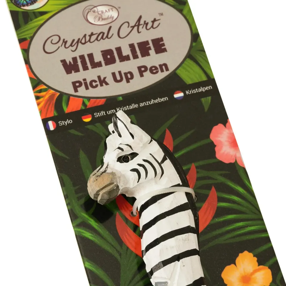 Craft Buddy Crystal Art Zebra oppakpen hout 18 cm