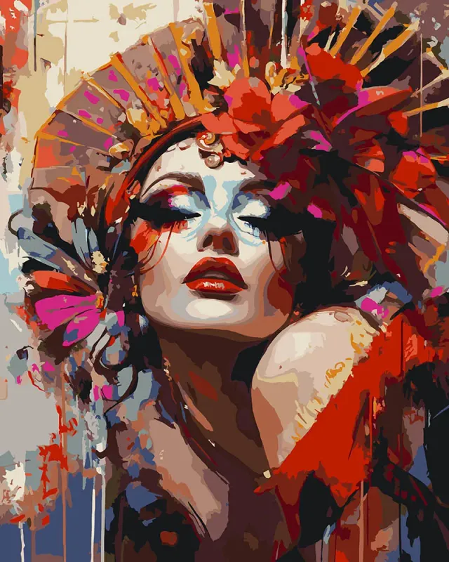 Figured'Art Bloemenkoningin schilderen op nummer 40x50 cm