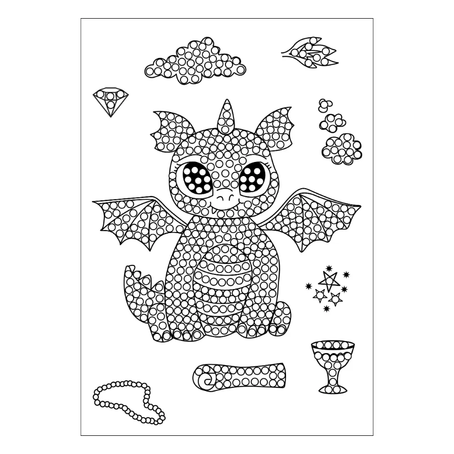 Craft Buddy Crystal Art Magical Dragon stempelset A6 draak