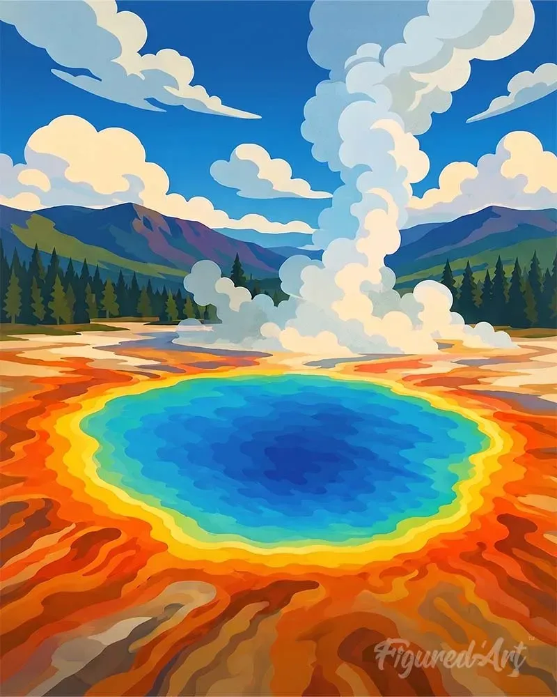 Figured'Art Yellowstone Grand Prismatic diamond painting full drill