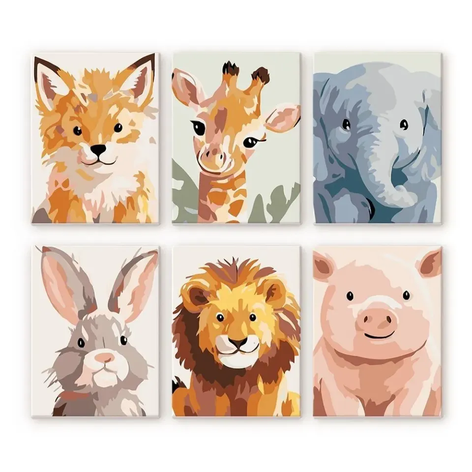 Figured'Art Wildlife Portretten 2 schilderen op nummer 15x20cm 6st