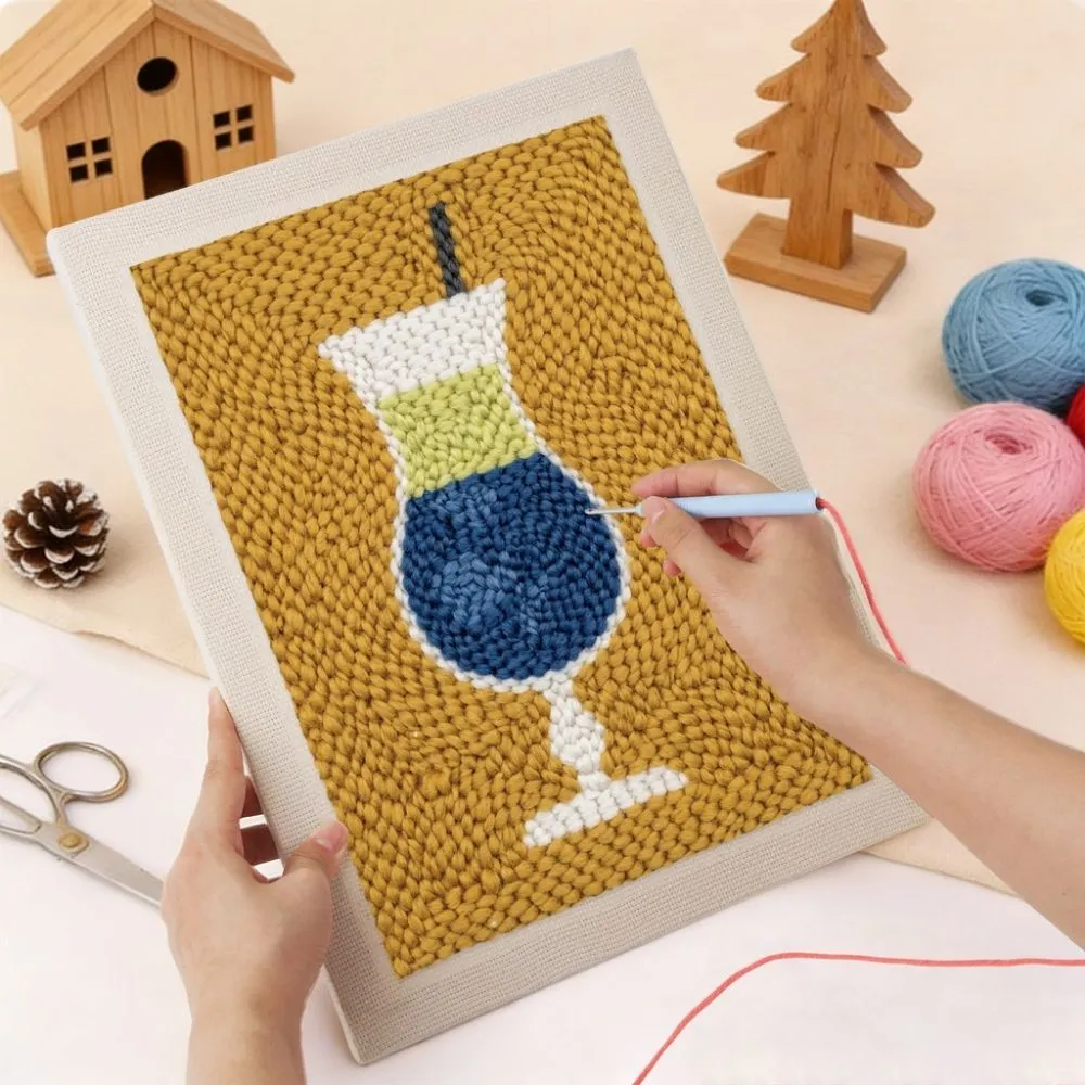 Figured'Art Cocktails 2 punch needle pakket met frame 20x30cm