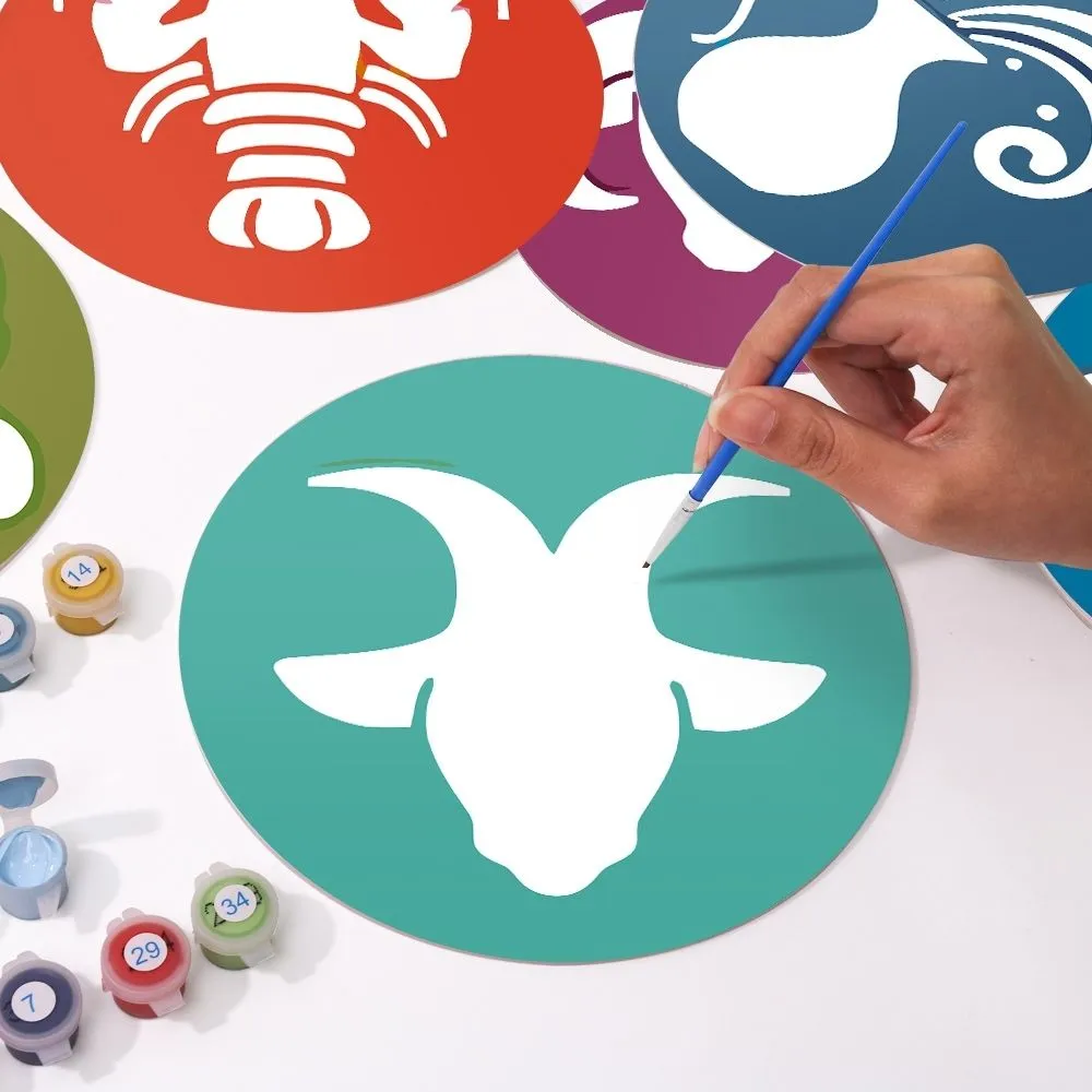 Figured'Art Serie Sterrenbeelden 1 schilderen op nummer placemats 20 cm 12 stuks