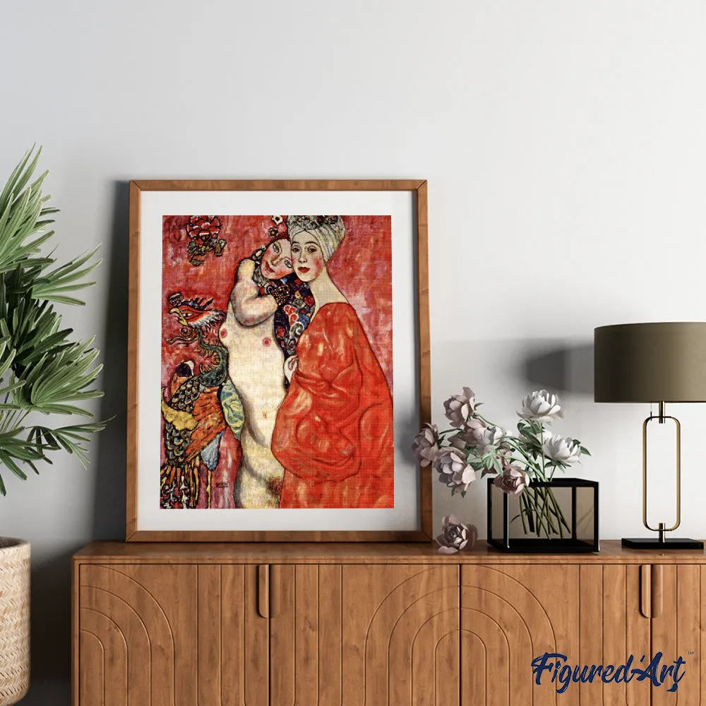 Figured'Art De vriendinnen Klimt diamond painting 40x50cm vierkant