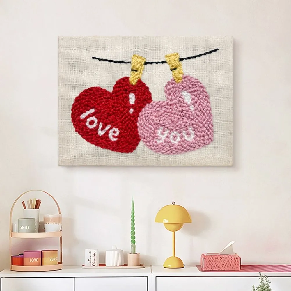 Figured'Art Liefde in de Lucht punch needle 20x30 cm frame