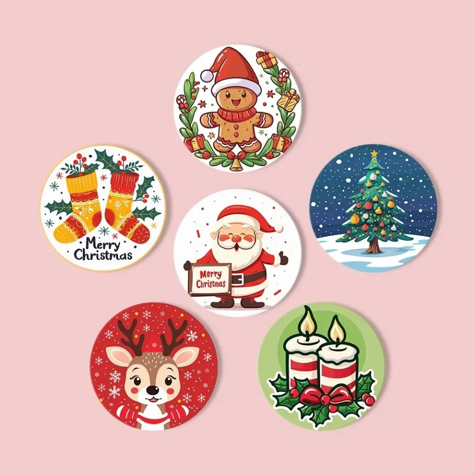 Figured'Art Kerst onderzetters schilderen op nummer 10cm 6st