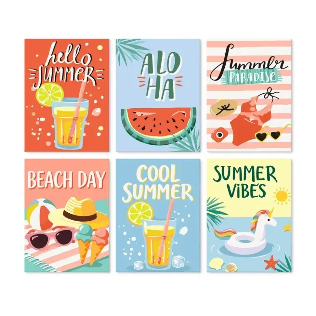 Figured'Art Mini Serie Poolside Pop Schilderen op Nummer 15x20cm 6 Stuks
