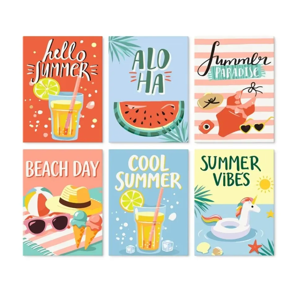 Figured'Art Mini Serie Poolside Pop Schilderen op Nummer 15x20cm 6 Stuks