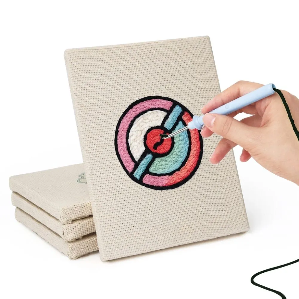 Figured'Art Punch Needle Set Mini Voedseliconen borduurpakket 4 stuks katoen