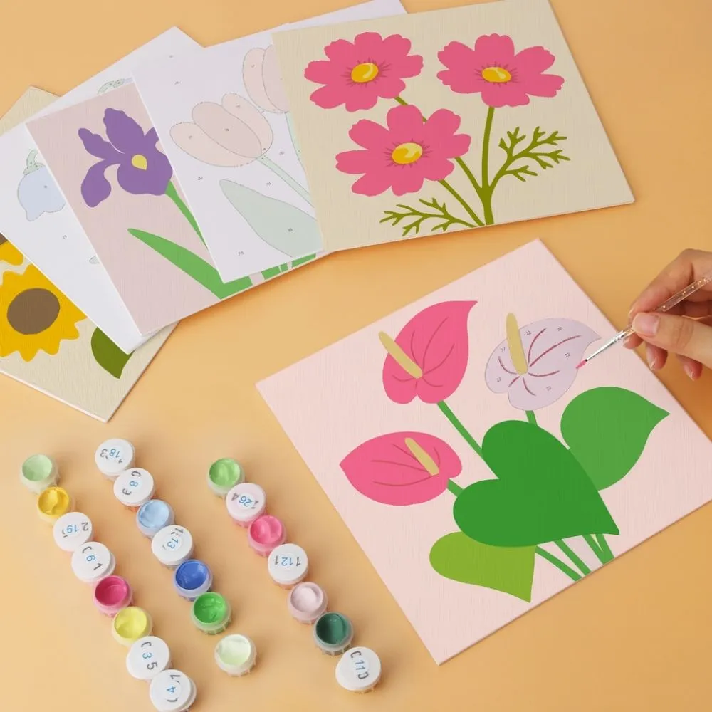 Figured'Art Mini Pastelkleurige bloemblaadjes schilderen op nummer 6 stuks